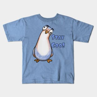 Stay Coo! Curious Stare Pigeon Kids T-Shirt